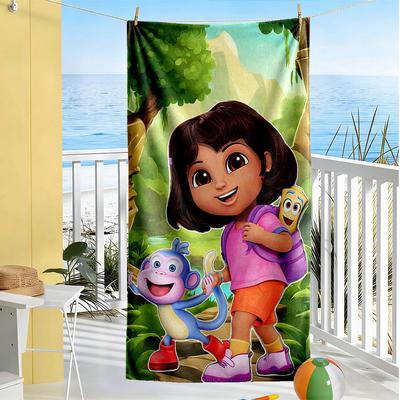 Dora Explorer Beach Towel High Absorbency & Quick-Dry Comfortable Lightweight Suitable for Sports, Travel, Swimming, Yoga, Bathroom, Beach, And Pool