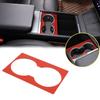 Red Carbon Fiber Center Cup Holder Panel Trim Sticker For Tesla Model 3 -24