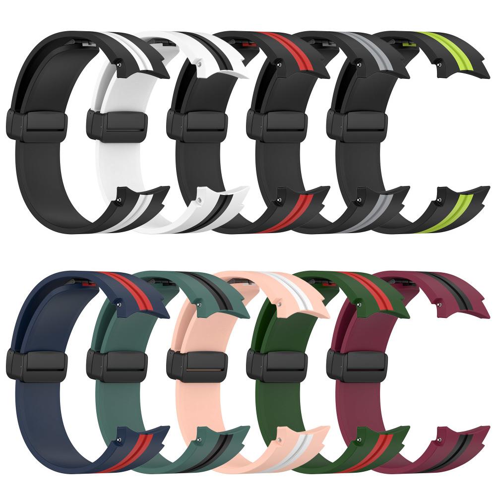 Silikonový řemínek pro Samsung Galaxy Watch 5 Pro 45mm Galaxy Watch 6 5 4 44mm 40mm magnetický pásek s přezkou pro hodinky 6 Classic 43 47mm