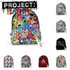 Unisex Oxford Cloth Printed Backpack Alphabet Lore Design Student Gift