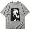 Grunge Anime Girl Print T Shirt Unisex Unisex Pure Cotton Short Sleeve Harajuku Streetwear Loose Dark Aesthetic Gothic Summer Tee