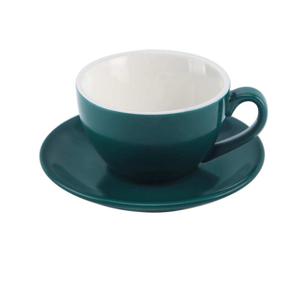 

Керамическая кофейная чашка 220 мл Европейский стиль Кружка для пары Многоцелевая чайная чашка Латте темно-зеленого