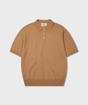AMFEAST Essential Polo Half Knit Beige