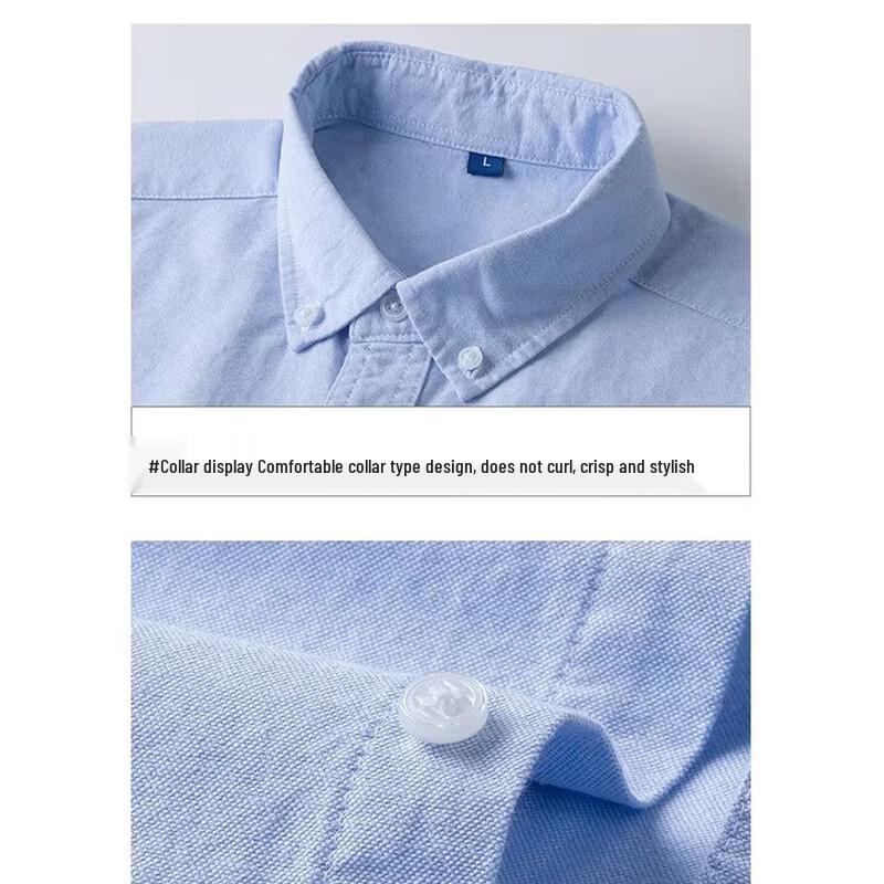 ROMON Men's Business Casual Loose Fit Long Sleeve Cotton Shirt