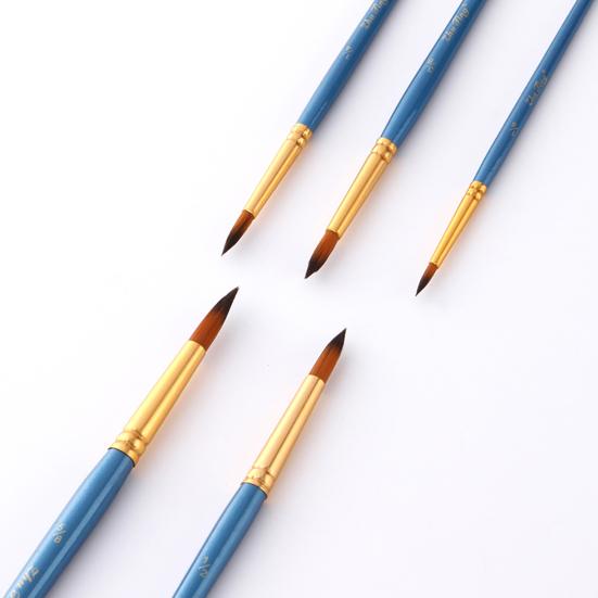 Pincéis de pintura Interface de tubo de cobre Cabo de madeira resistente Pincéis de cabelo de náilon para pintura