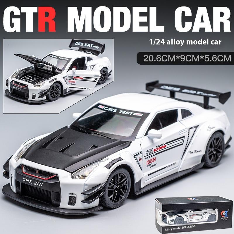 

1:24 GT-R alloy sports car model, exquisite desktop ornaments, best collection for car model enthusiasts, Halloween gifts