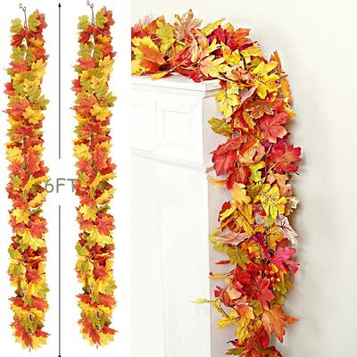 Simulated Maple Leaf Rattan Rattan Halloween Party Scene Decoration Harvest Festival Artificial Maple Leaf