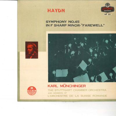 10inch Record KARL MUNCHINGER, STUTTGART CHAMBER  - Haydn: Symphony No.45 In F Sharp Mi MP86 LONDON Japan Classical Used