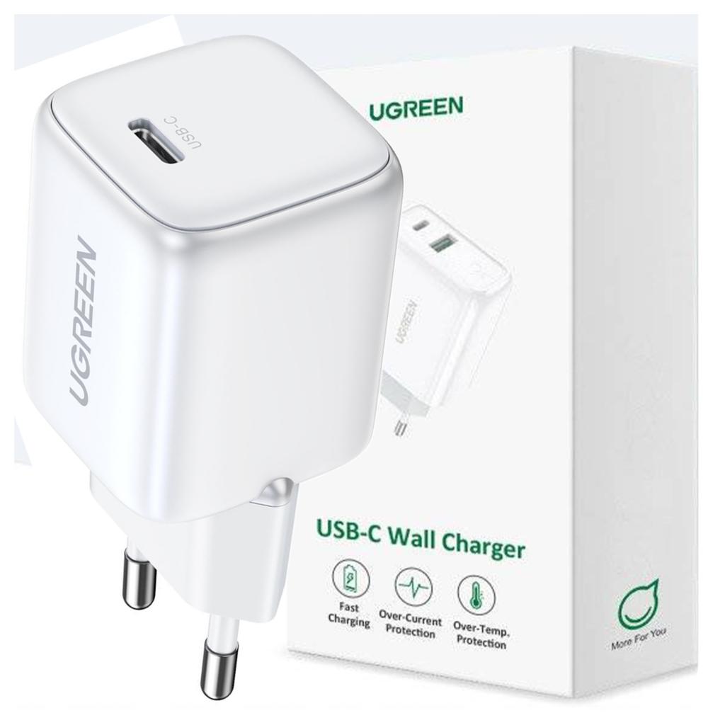 Ładowarka Sieciowa Ugreen 15324 Nexode Mini, Usb-C, Pd3.0, Qc4.0, Gan, 20W (Biały)