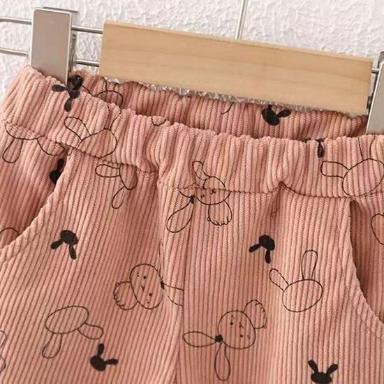 2023 Cute Rabbit Three-Piece Set for Baby Girls - Trendy Spring & Autumn Korean Fashion