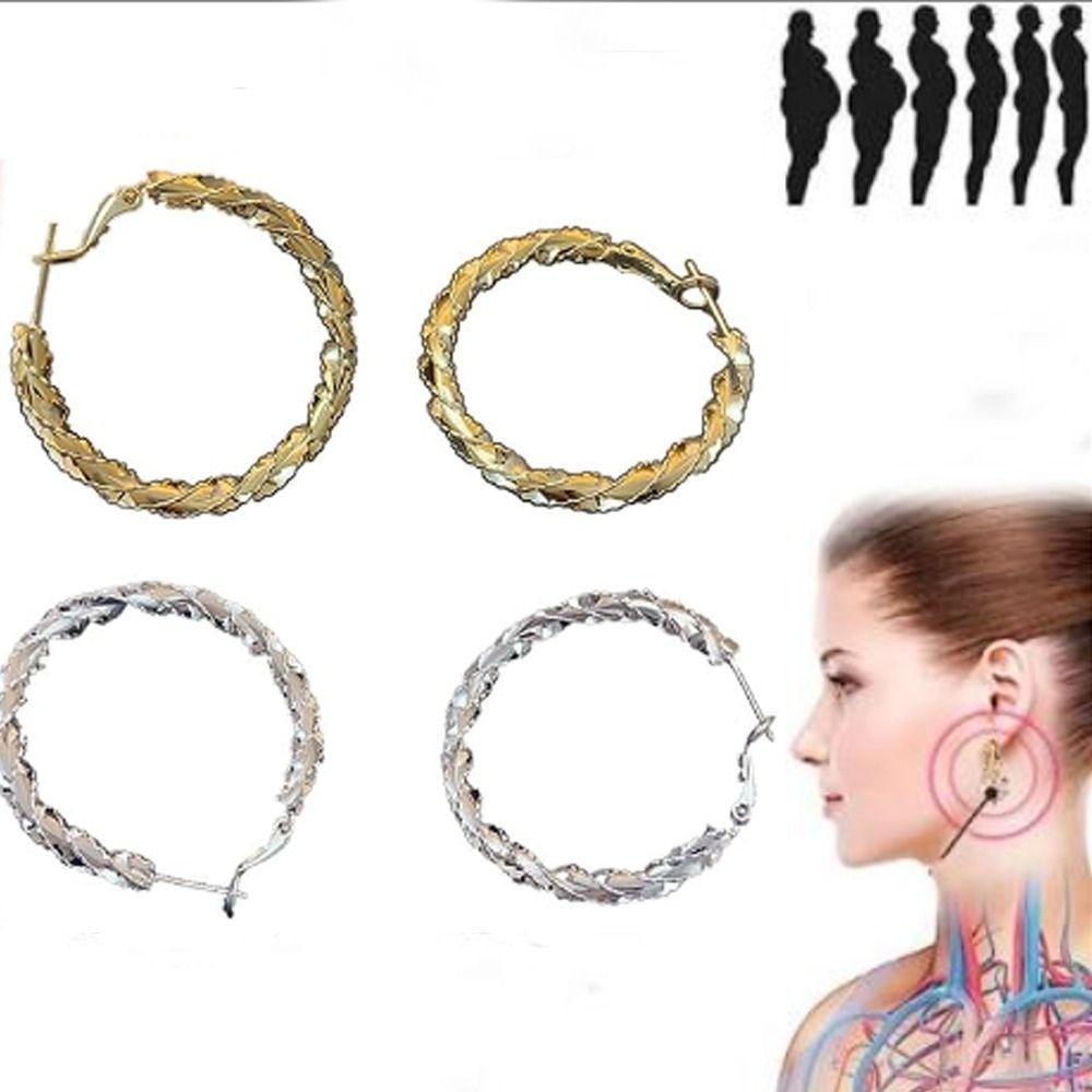 

Серебристый цвет Лимфодренаж Серьги для похудения Иглоукалывание Ушные гвоздики Женщины Девушки