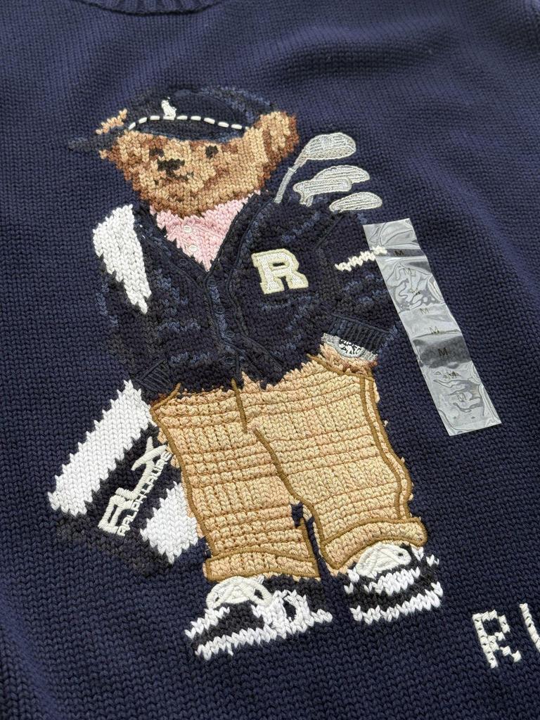 Mały Niedźwiedź 25. Rocznica Męska Dzianina z Czystej Bawełny z Haftem - Kolekcja Jesień/Zima