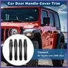 Car Door Handle Cover Trim for Honda Civic 06-11 Carbon Fiber Black