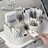 Multi-Functional 2-in-1 Desk Organizer Rotating Storage Box Large Capacity Office Supplies Stationery Markers Cosmetic Organizer