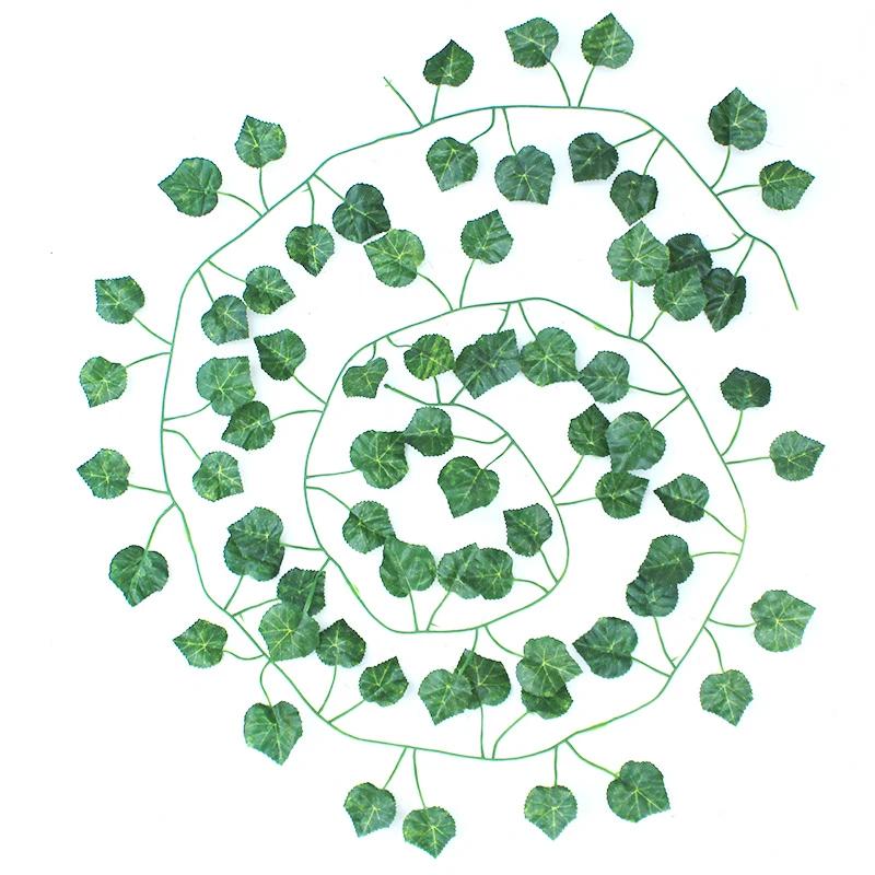 1Pcs 210Cm Green Silk Artificial Hanging Christmas Garland Plants Vine Leaves Diy Home Wedding Party Bathroom Garden Decoration