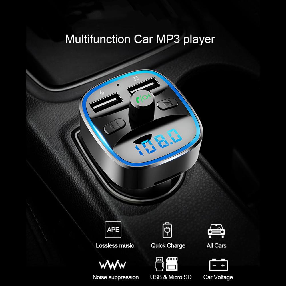 Wireless Bluetooth FM Transmitter for Car MP3 Player with Dual USB Charger, LED Display Radio Adapter Audio Hub Car Accessories