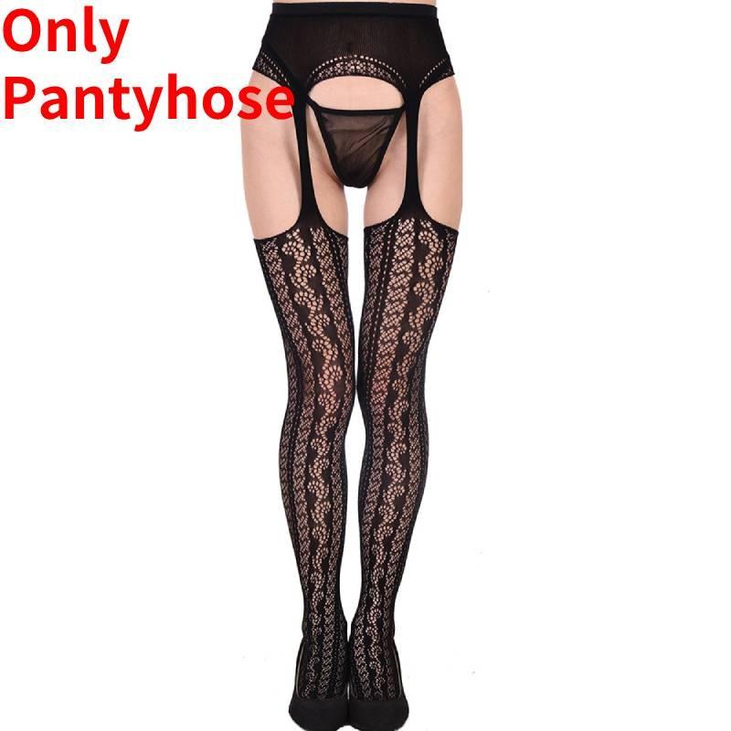 Ultra Stretchy Women's Nylon Fishnet Stockings With Sensual Open-crotch Design And Non-slip Features For Alluring Intimate Moments