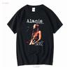 Alanis Morissette Tour Firma Cotone Nero Maglietta vintage Lavata Leggermente Casual alla Moda uomo grafica Comoda