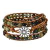 Natürlicher Stein Handgewebtes Armband Damen Bohemian Mehrschichtiges Wickel-Handseil Tigerauge Stein Armband.