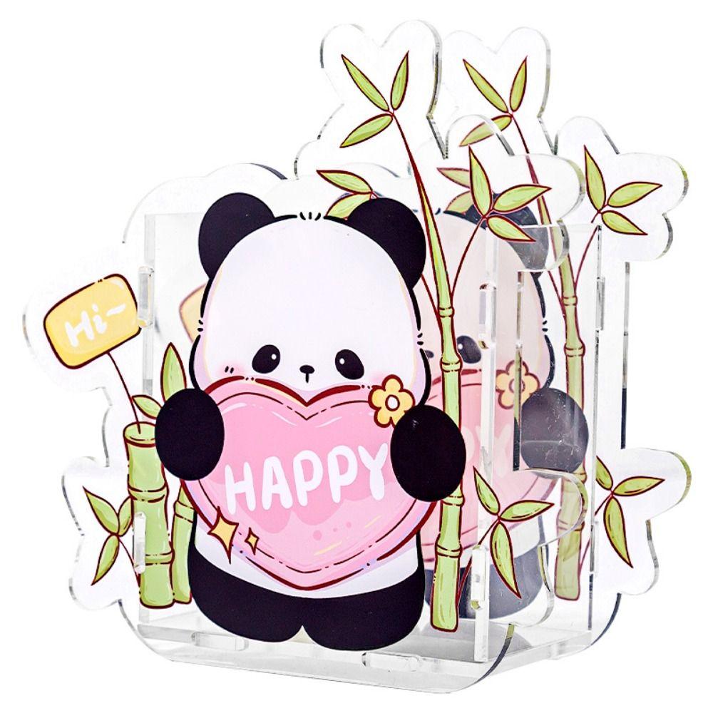 Creative Panda Pen Holder Cartoon Makeup Brush Storage Bucket  Desktop Storage