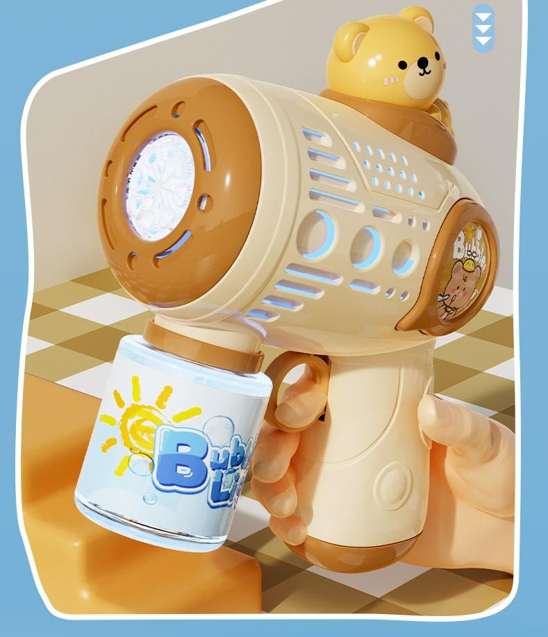 Automatic Electric Bubble Gun Blower - Leak-Proof Gatling Bubble Machine, Handheld Outdoor Summer Party Toy for Boys & Girls коричневый