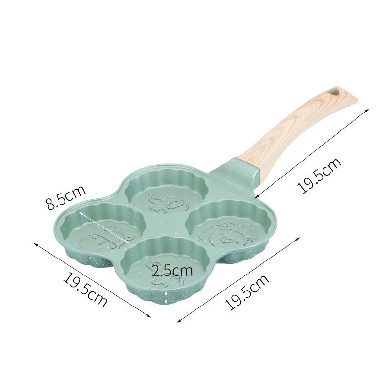 Egg Frying Wheat Rice Stone Flat Bottomed Small Pancake Pan Non Stick Household Four Hole Pan Egg Frying Tool