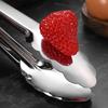 Pince de service Poignée en silicone antidérapante Manche rouge Acier inoxydable résistant à la chaleur Pince alimentaire Cuisine BBQ Buffet Pince pour égoutter l'huile