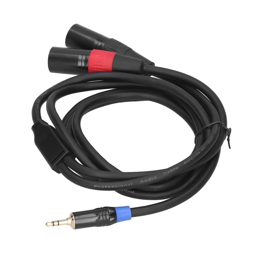 3.5mm Stereo Male to Dual 2 XLR Male Plug Connector Audio Converter Adapter Cable Cord