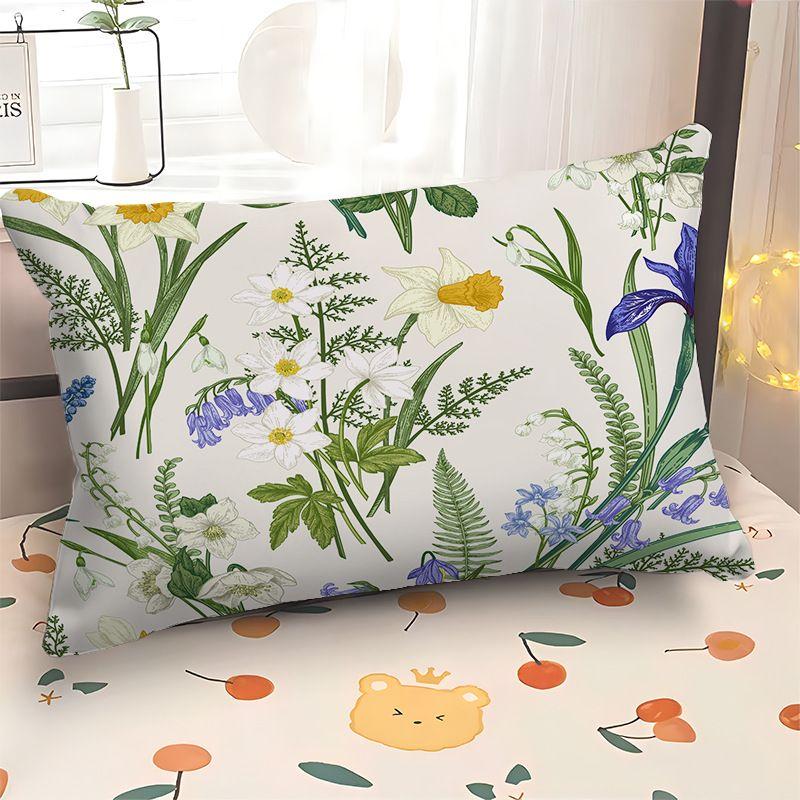 European Plant & Flower Pillowcase with Nordic Geometric Design Rectangular Sofa Cover Customizable