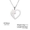 Cazador Animal Cat Kitten Heart Pendant Women's Necklace Stainless Steel Cute Choker Chain Jewelry Birthday Valentine Gift 2026