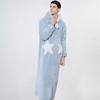 OEING Star Pattern Hooded Robe