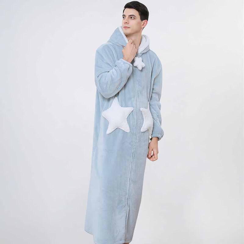 OEING Star Pattern Hooded Robe