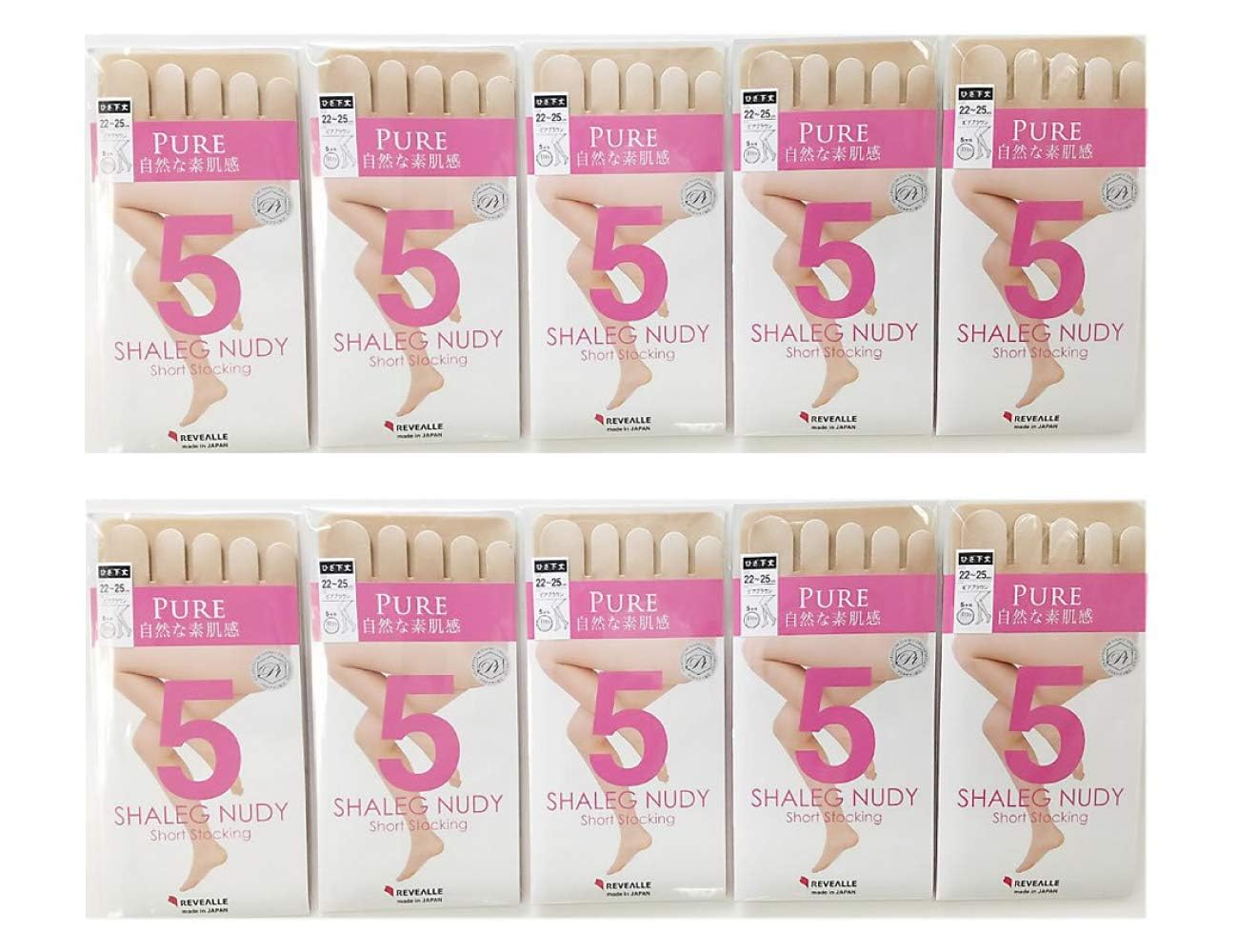 

Mochihada Revual Support Размеры Сделано оптом Красивые ноги Номер 10 пар Пятипалые гольфы до колена, PURE, Тип, 22-25 см, Япония, Женские,