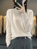2024 Fall/Winter Women's Korean Slim Fit Wool Sweater - Solid Color, Long Sleeve Knitwear