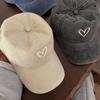 Heart Love Baseball Hats Women Wide Brim Washed Cotton Sun Hat Korean Retro Casual Aged Visor Cap Spring Summer Sunshade Visors