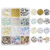 1Box 3D Nail Charms Acrylic Flowers Butterfly Bear Set Nails Art Shapes Decorations Nails Art Charms Accessories