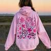 European Pink Flower Hoodie - Cute Design