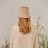 Daks Women Beige Check Reversible Bucket Hat With Embroidery Dbhe5e119i2