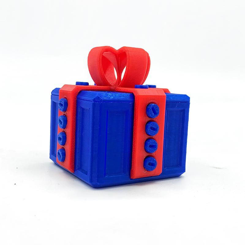 3D printed surprise Christmas box with Christmas atmosphere decorations and ornaments that can be freely twisted and decompresse