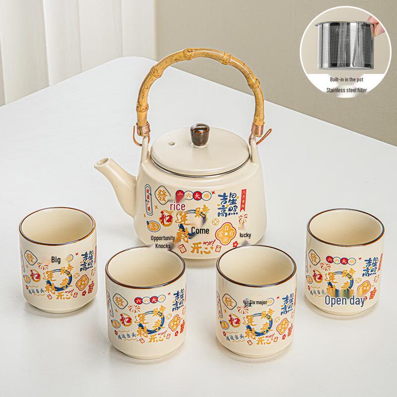 Lainuo Yellow Glaze Teapot Tea Set