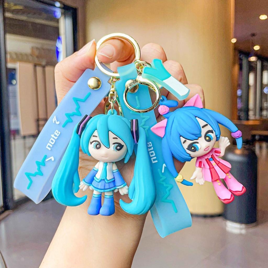 Miku Anime Cute Hatsune Keychain Soft Silicone Bag Pendant Decoration Car