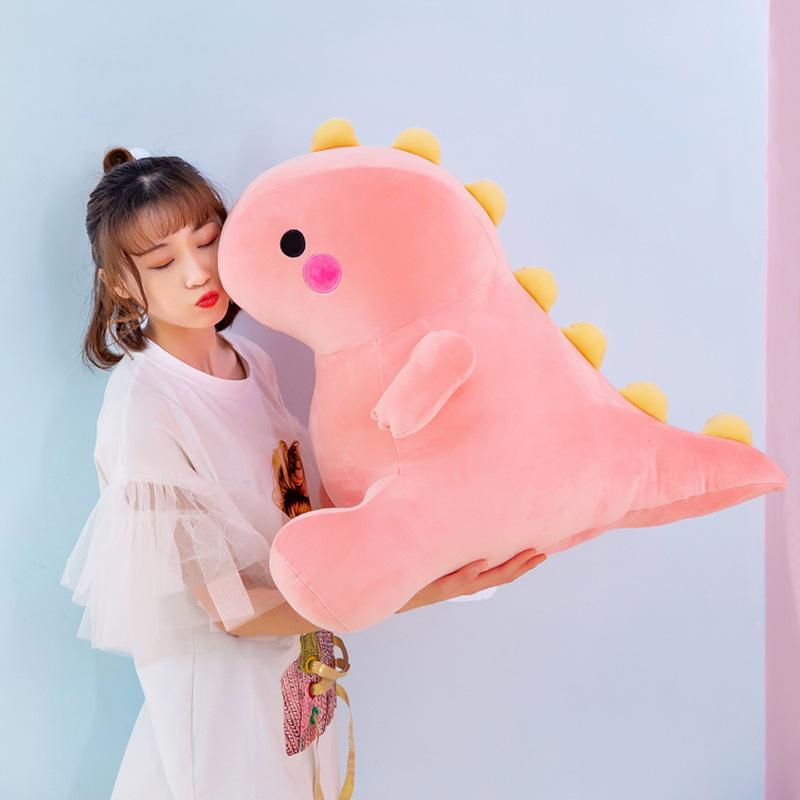 Adorable Soft Dinosaur Plush Pillow Toy - Cute Cartoon Gift for Girls' Birthdays