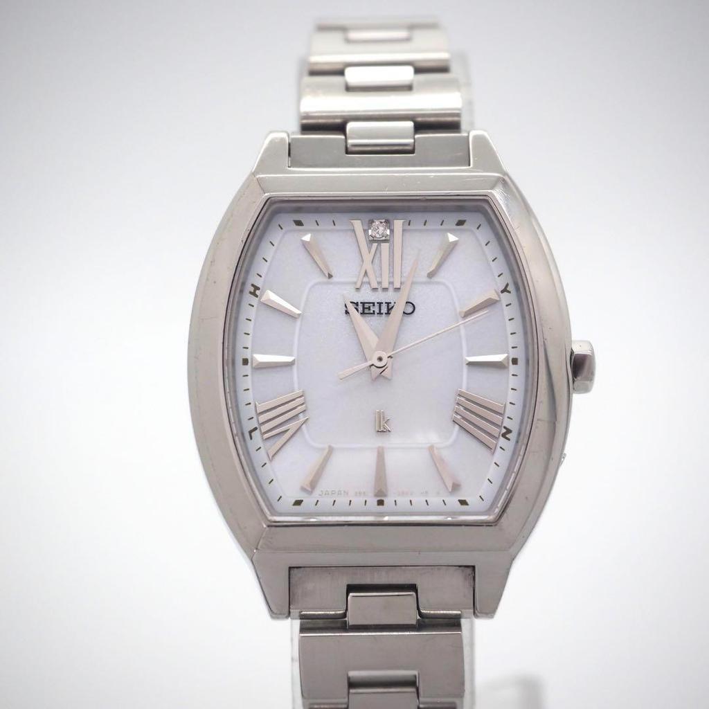 [USED] 4 SEIKO Lucia Watch, Radio-Controlled Solar, Tonneau Design, 1 Diamond, Women's, Lk