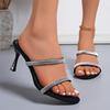 2026 Summer Plus Size Women's Rhinestone Open-Toe High Heels