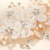 White Silk Flower Hairpins Gold/Silver Color Alloy Leaf Hairclips for Bride Wedding Party Hair Jewelry Women Elegant Headpieces