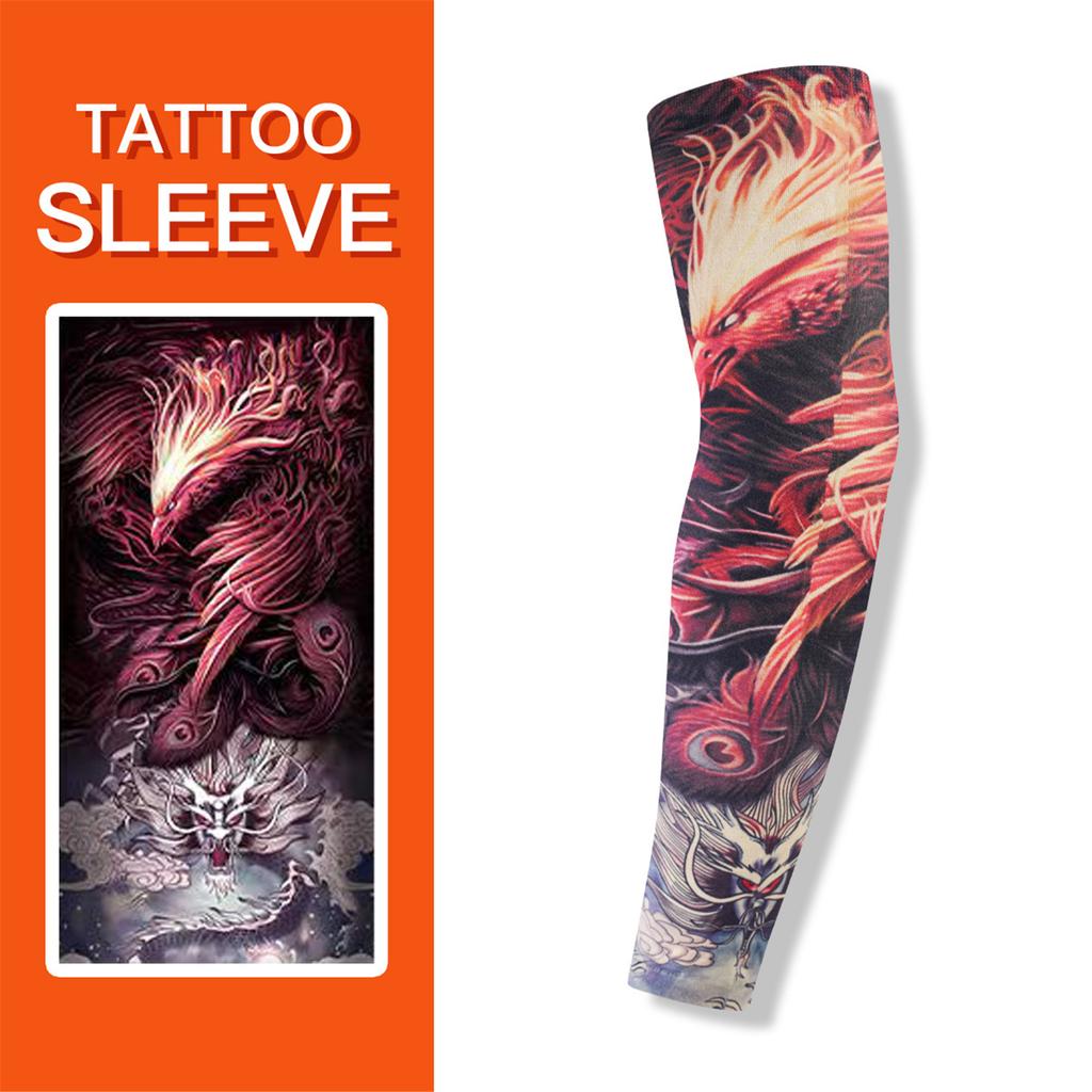 Maniche Tatuaggio alla Moda Traspiranti e Comode per Golf, Guida, Equitazione Copribraccia Tatuaggio Temporaneo