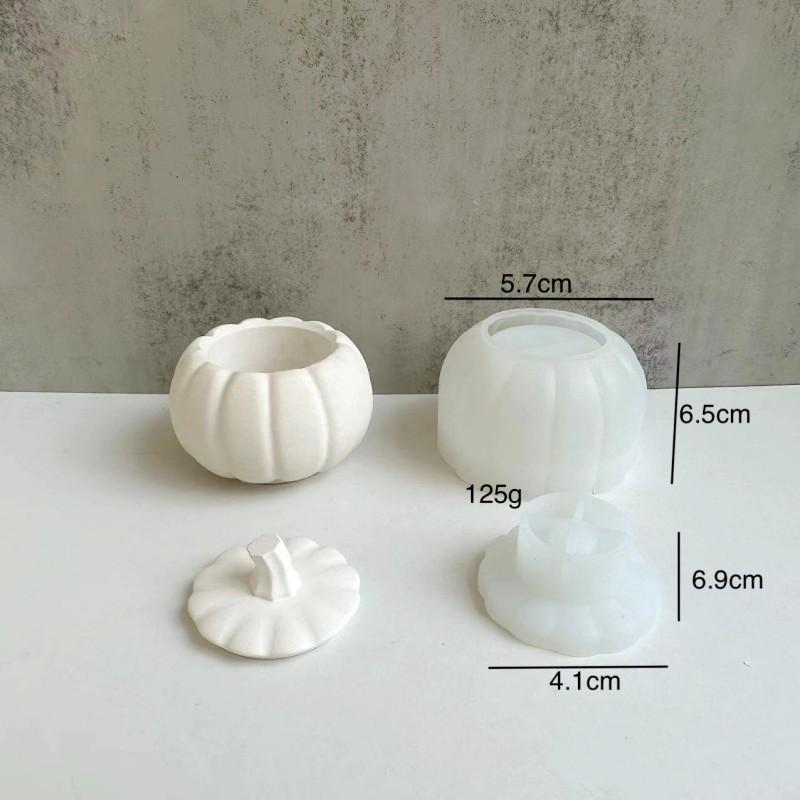 Creative Pumpkin Storage Box Aromatherapy Candle Silicone Mold Halloween Plaster Cement Epoxy Resin Cake Molds Home Ornaments