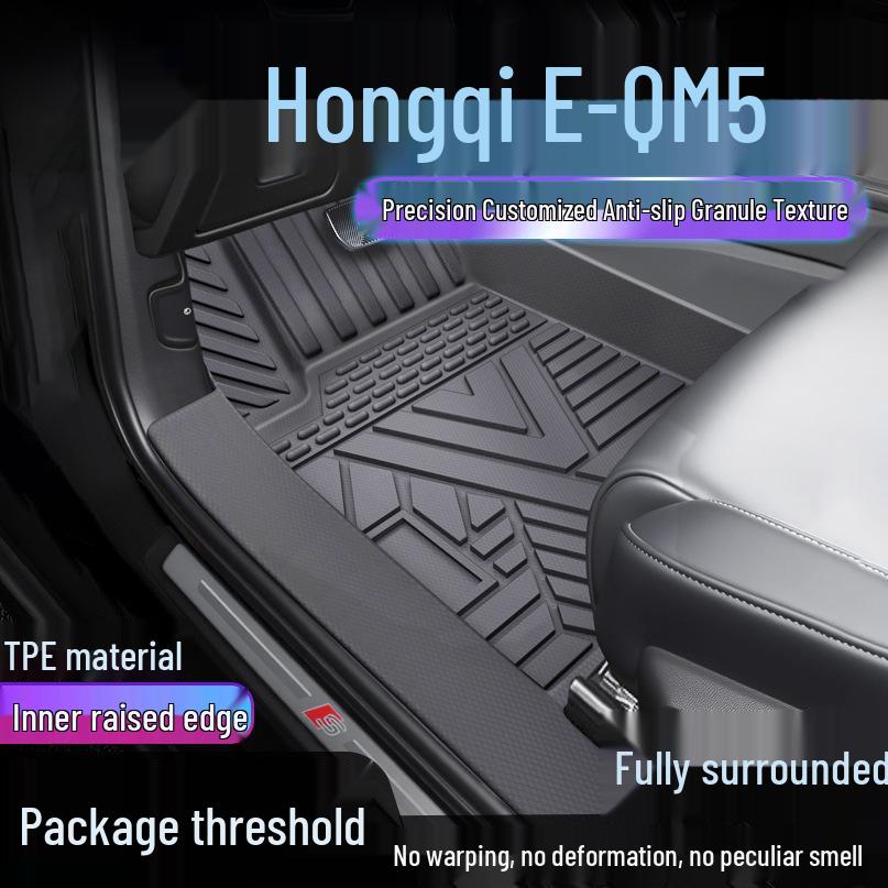 Водонепроницаемые ТПЭ коврики и накладки на пороги для Hongqi E-QM5 Single-layer Upgraded TPE Mat