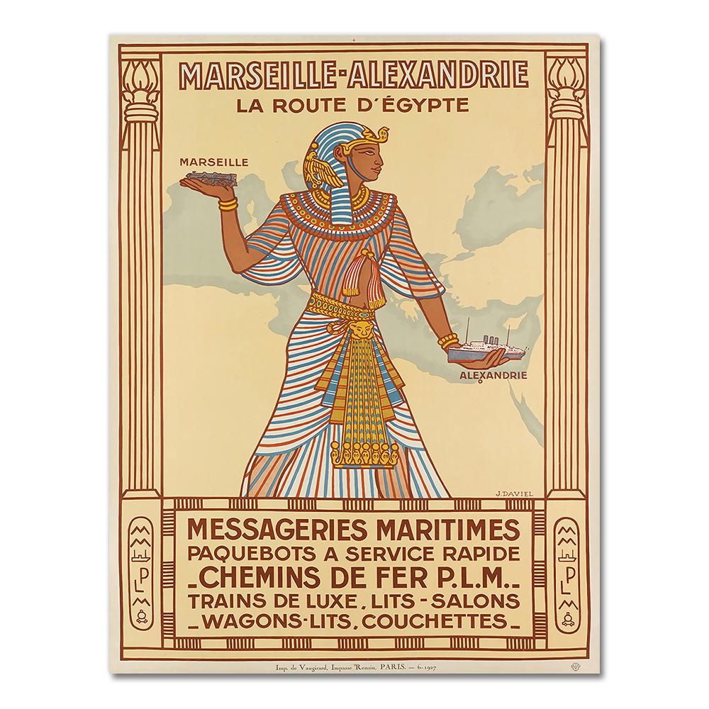 Retro Travel to Africa Egypt Canvas Painting Vintage Wall Pictures Kraft Posters Coated Wall Stickers Home Decoration Gift