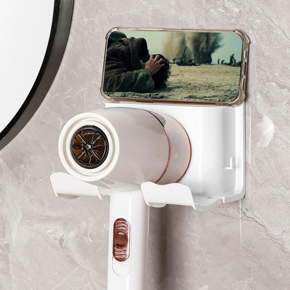 Bathroom Hair Dryer Storage Strong Bearing Capacity Hair Dryer Shelf U-shape Design Wall Mount Hair Dryer Stand for Universal
